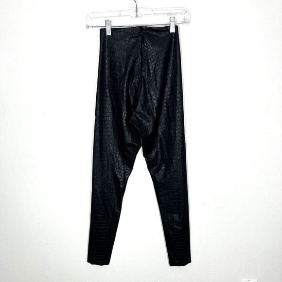Commando Faux Leather Croc Leggings Black Size S Animal snake embossed textured - Picture 7 of 9